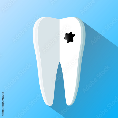 human tooth as a notepad. Flat design