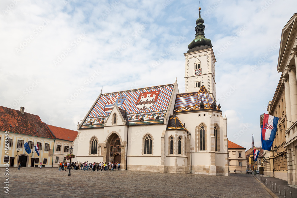 Obraz premium St. Mark's Church in Zagreb, Croatia.