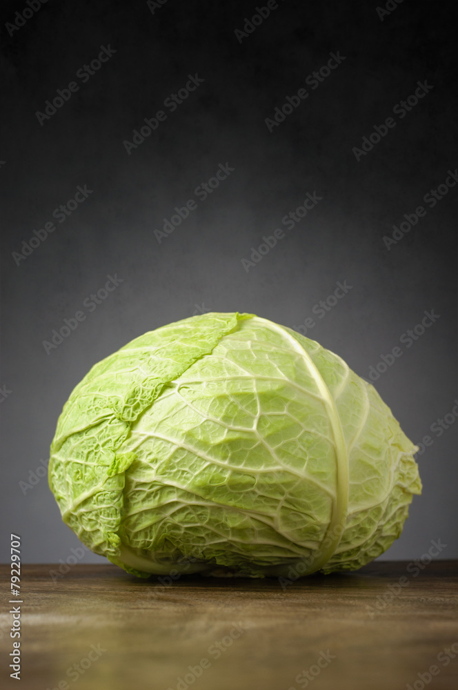 Fototapeta premium Cabbage on wooden table
