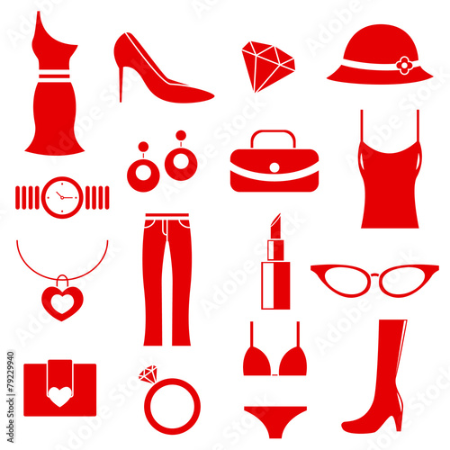 female clothes icons