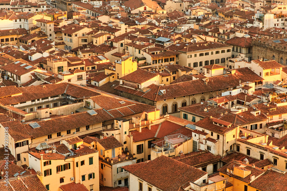 View of Florence roofs. Italy.