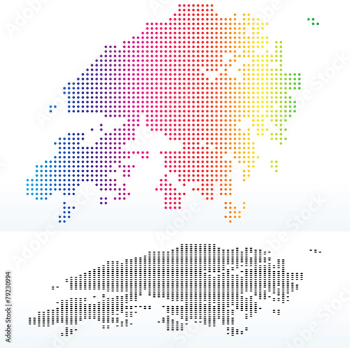 Map of Hong Kong SAR China with Dot Pattern