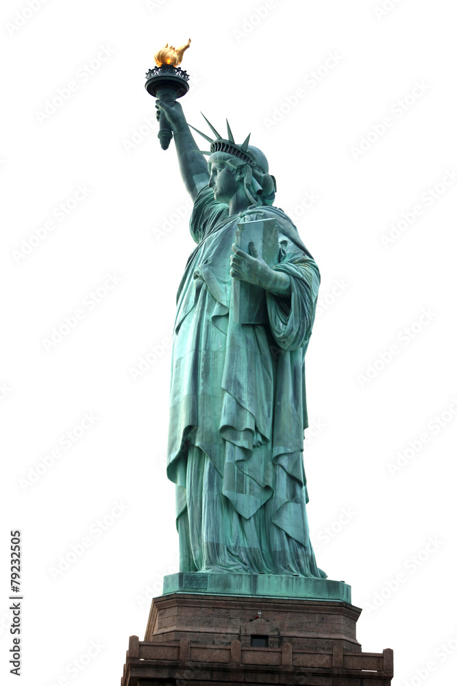 Fototapeta premium Famous NY Statue of Liberty isolated on white