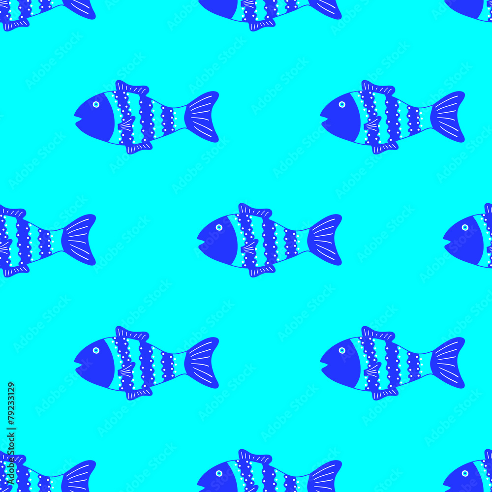 custom made wallpaper toronto digitalColorful fish pattern