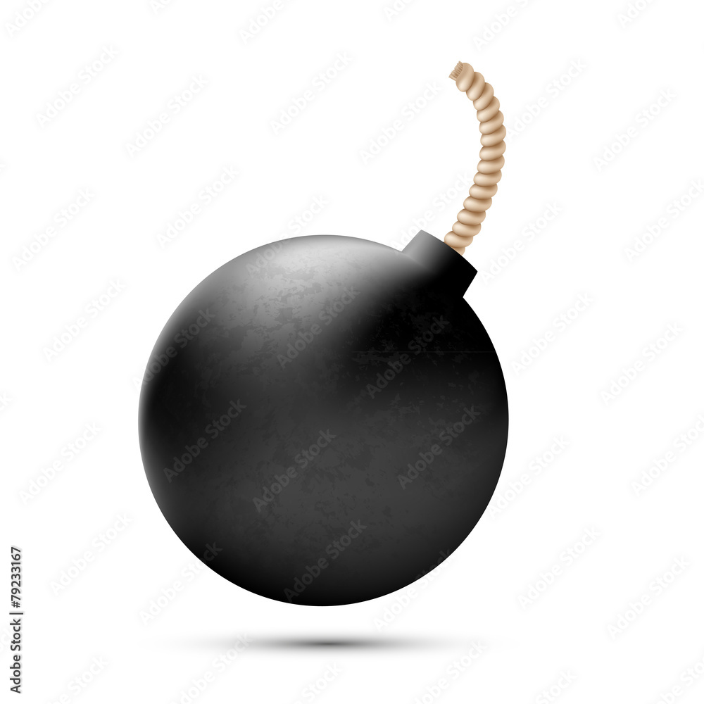 round bomb with a fuse isolated on white background round bomb with a fuse isolated on white background