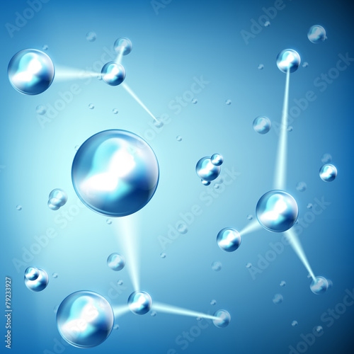 molecule on a blue background