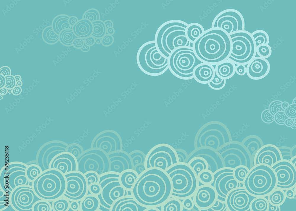 Stylized spiral clouds on the blue background Stylized spiral clouds on the blue background