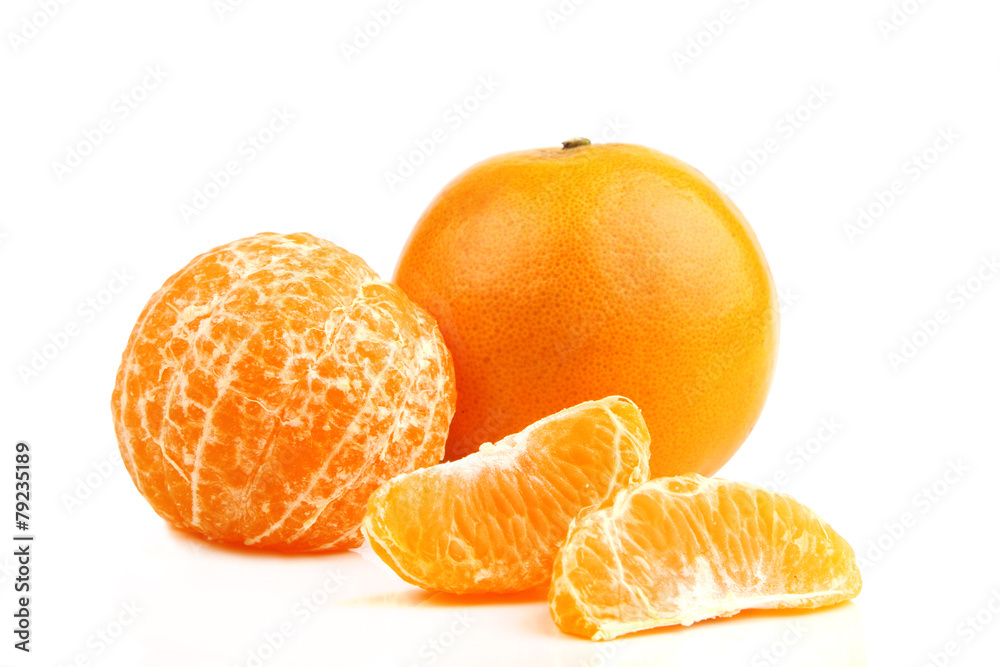 tangerine orange fruit on white background. tangerine orange fruit on white background.