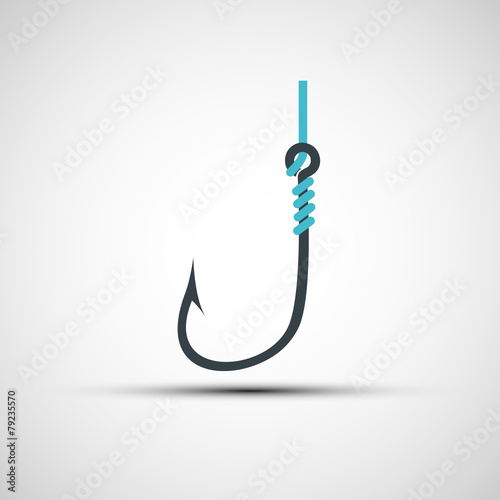 Vector icons fishing hook and line