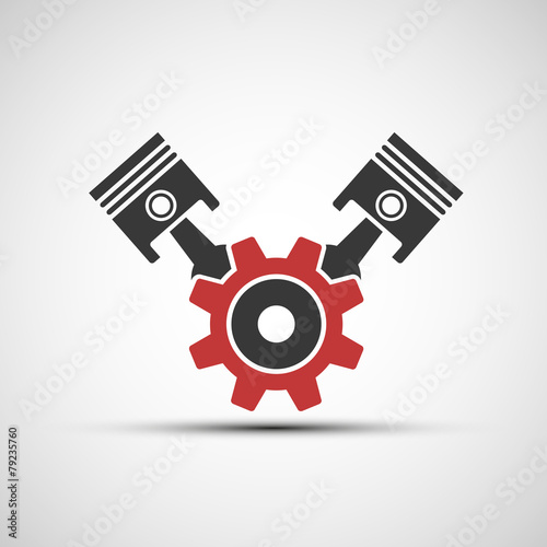 Vector icon of automotive engine