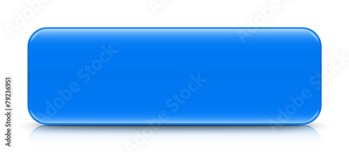 long blue button template with reflection