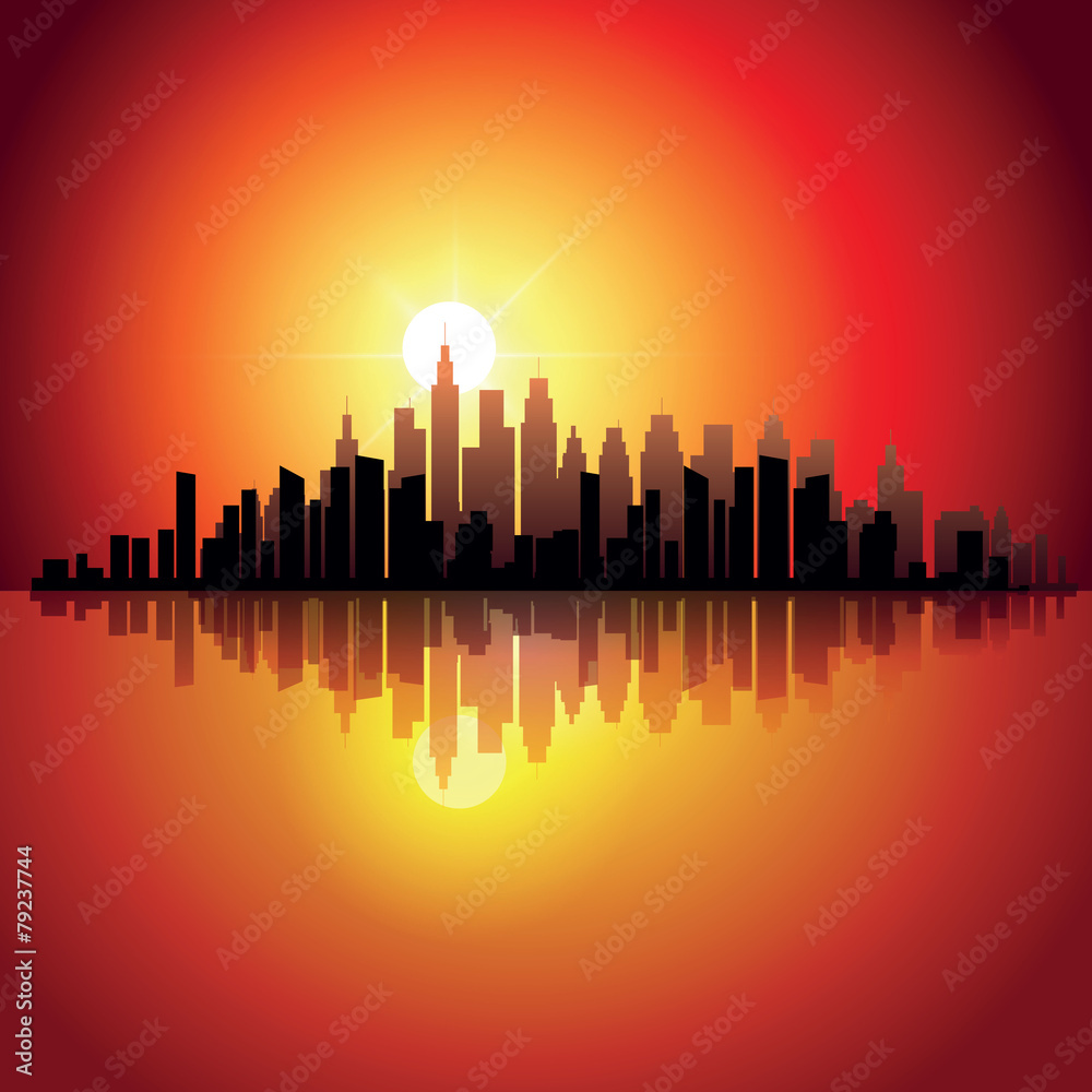 City at sunset