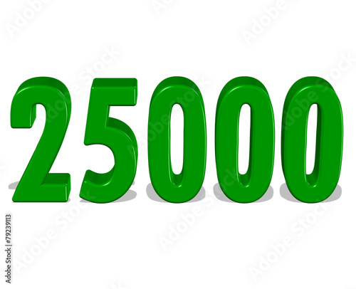 yeşil renkli 25000 sayısı