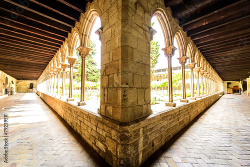 Panoramic archway in the Monastery of Pedralbes in Barcelona