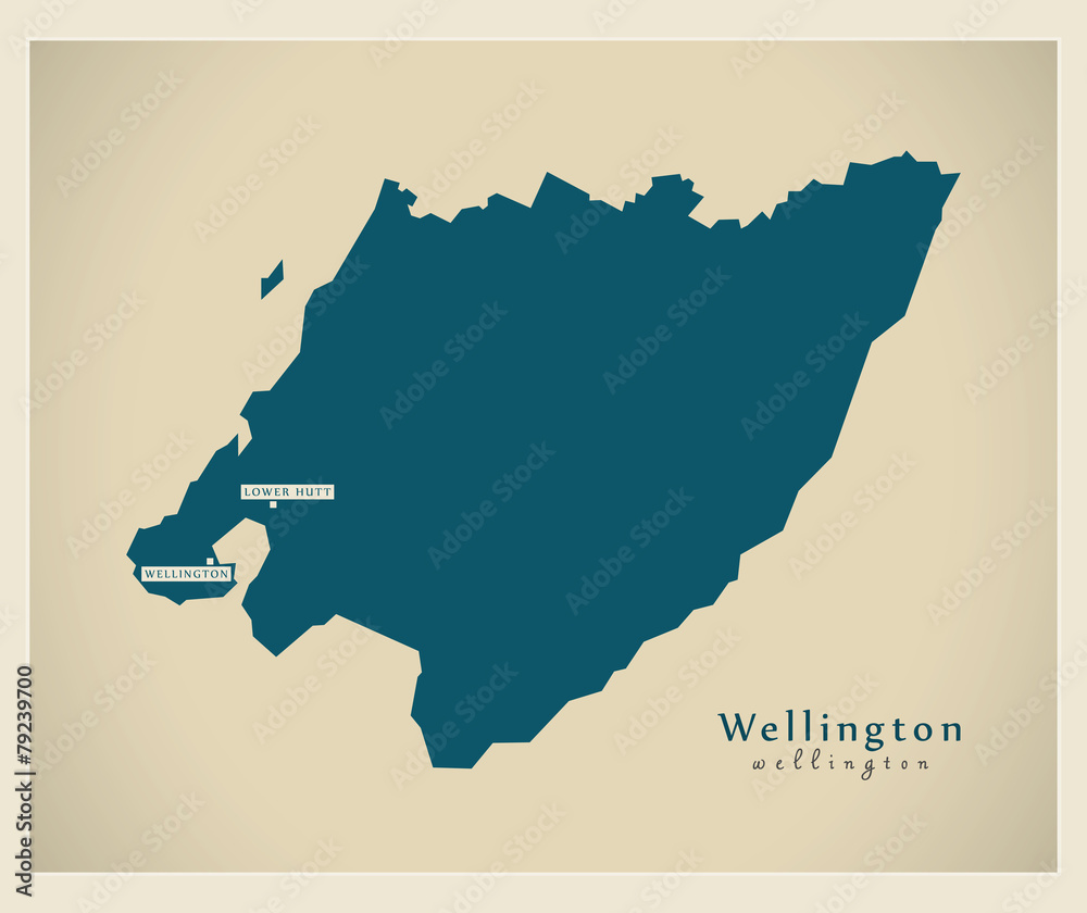 Modern Map - Wellington NZ