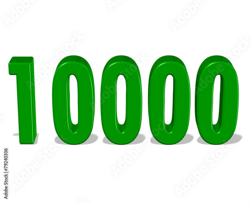 yeşil renkli 10000 sayısı