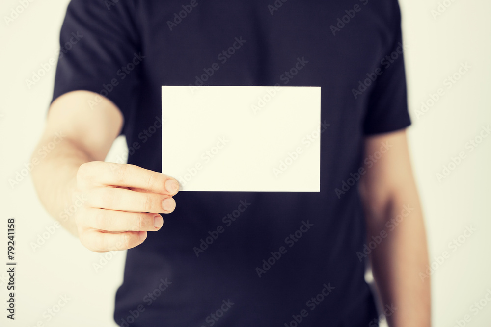 man hand with blank paper man hand with blank paper