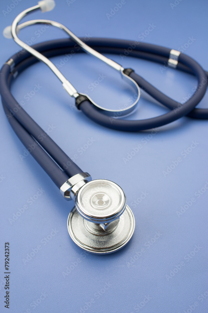 Stethoscope on a blue background
