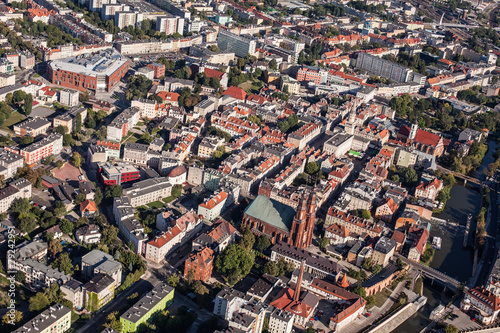 Aerial view of Opole city center