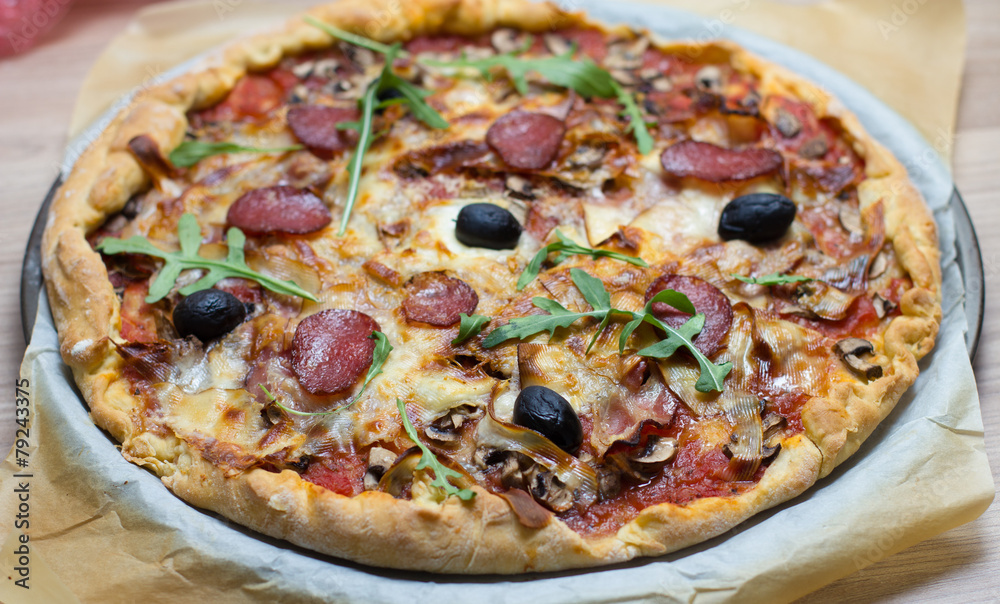 Fresh Delicious Pepperoni Pizza Homemade Fresh Delicious Pepperoni Pizza Homemade