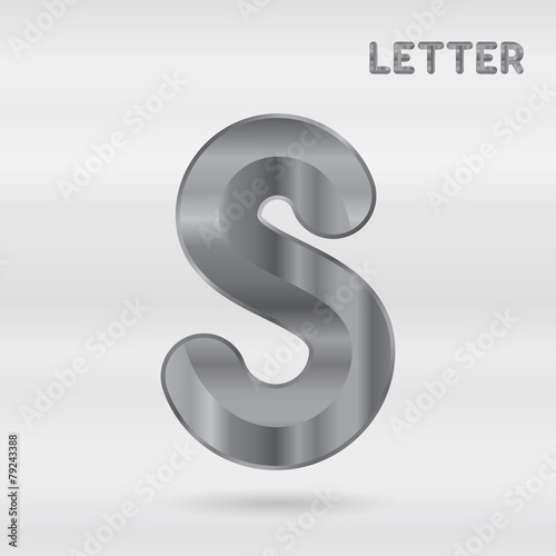 Metallic alphabet. Set of stainless 3d letters.