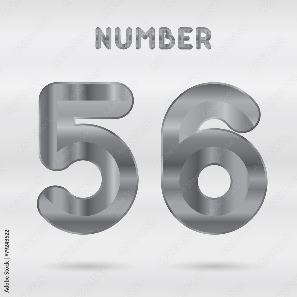 Metallic alphabet. Set of stainless 3d numbers.