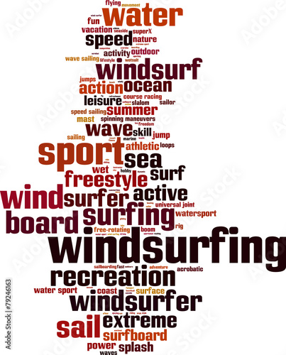 Windsurfing word cloud concept. Vector illustration #79246163