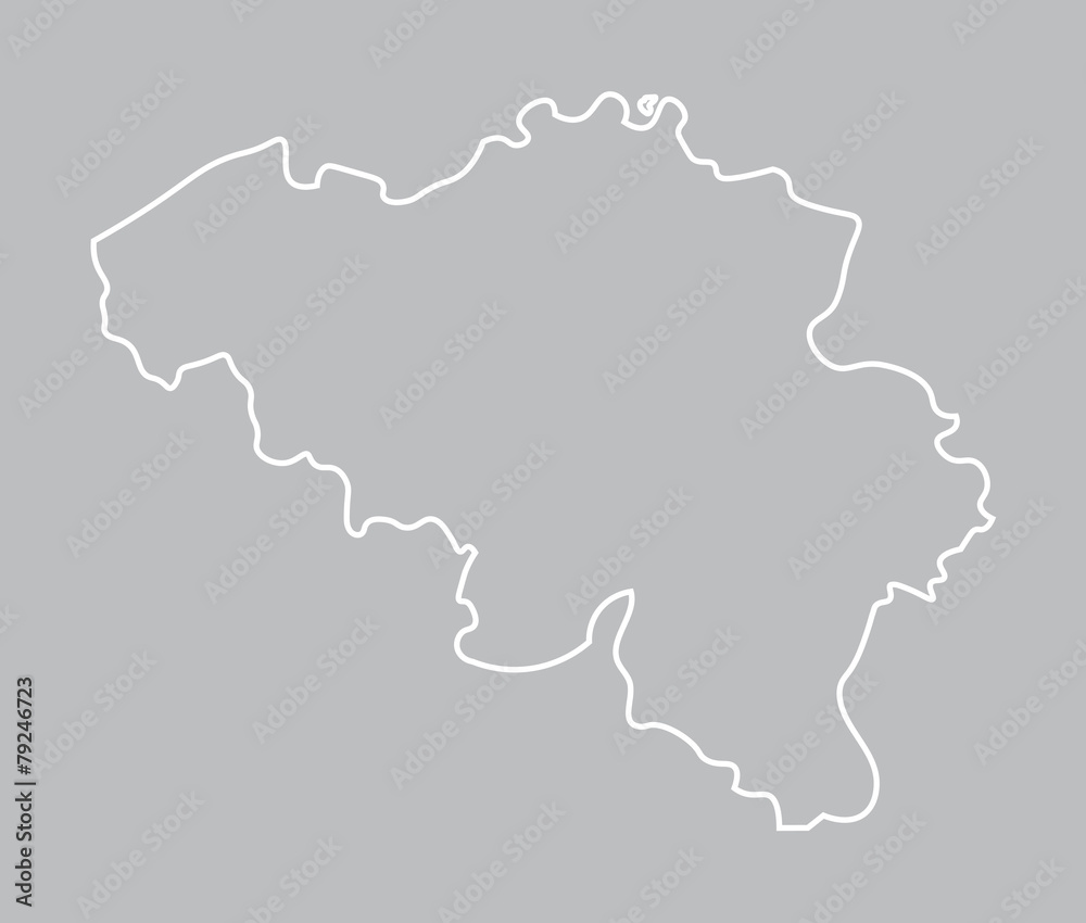 white abstract outline of Belgium map