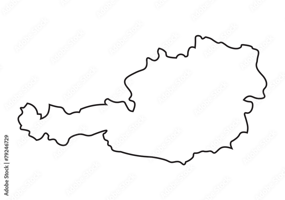 abstract map of Austria abstract map of Austria