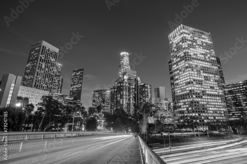 Downtown Los Angeles skyline during rush hour © f11photo