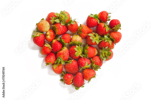 Heart-shaped group of strawberries
