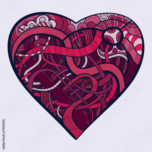 Decorative heart with open vessels