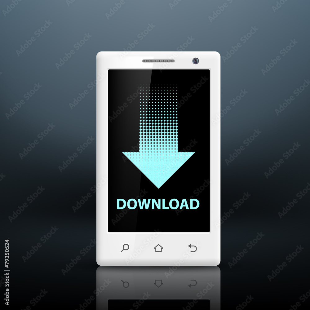 download icon on the screen of your smartphone