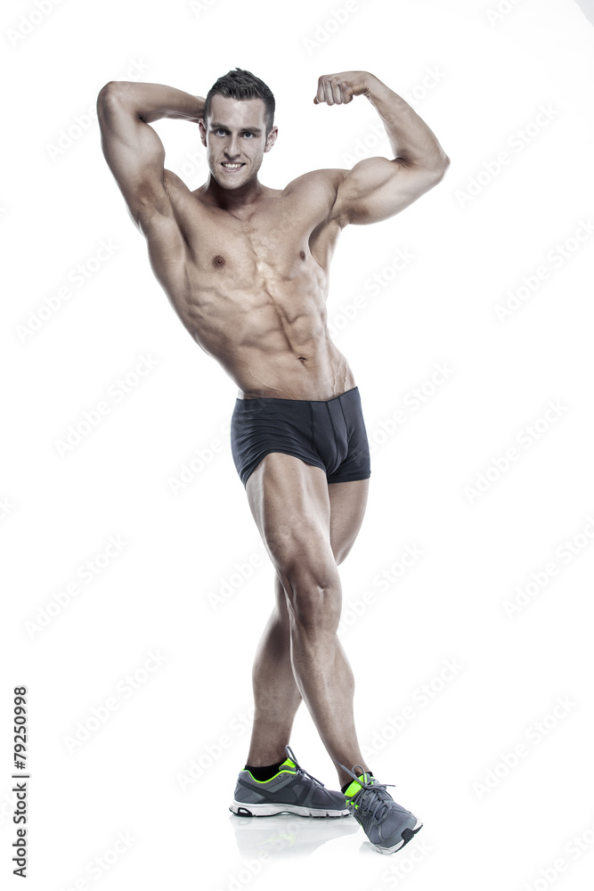 Strong Athletic Man Fitness Model Torso showing six pack abs. an Strong Athletic Man Fitness Model Torso showing six pack abs. an
