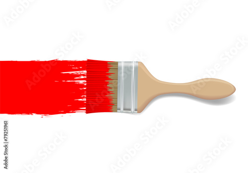 paint brush and red paint