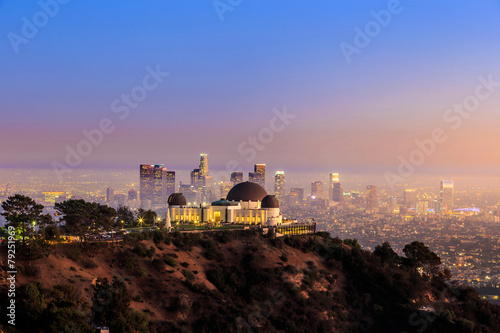 The Griffith Observatory and Los Angeles city skyline