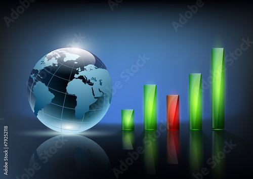 vector illustration of financial graph chart