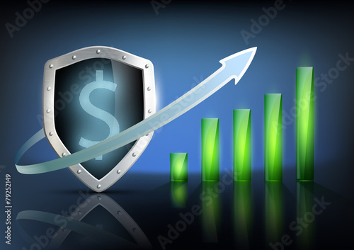 vector illustration of financial graph chart