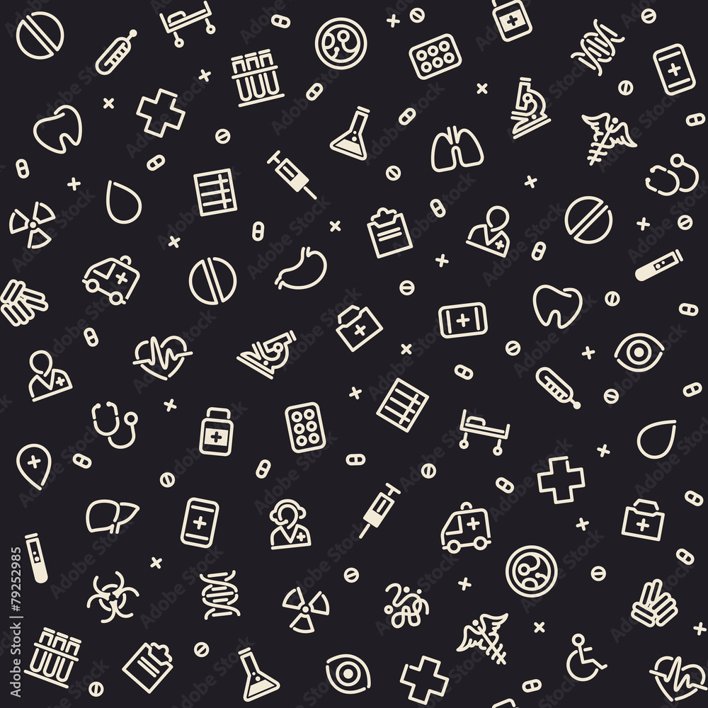 Dark Seamless Medical Pattern Dark Seamless Medical Pattern