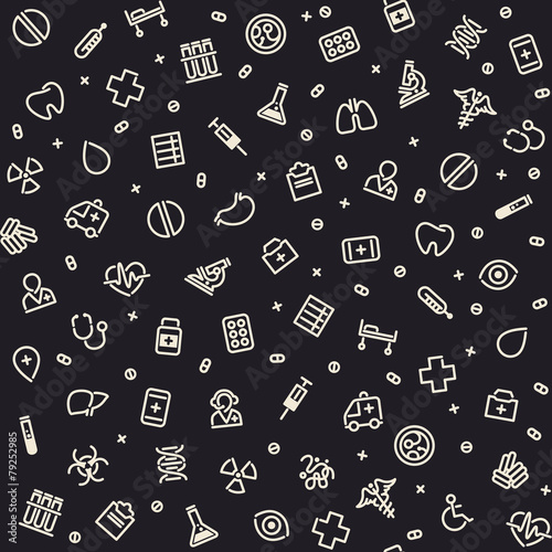 Dark Seamless Medical Pattern