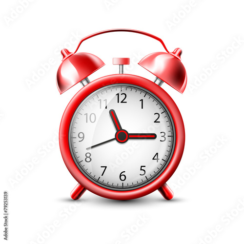 vector image of a red alarm clock