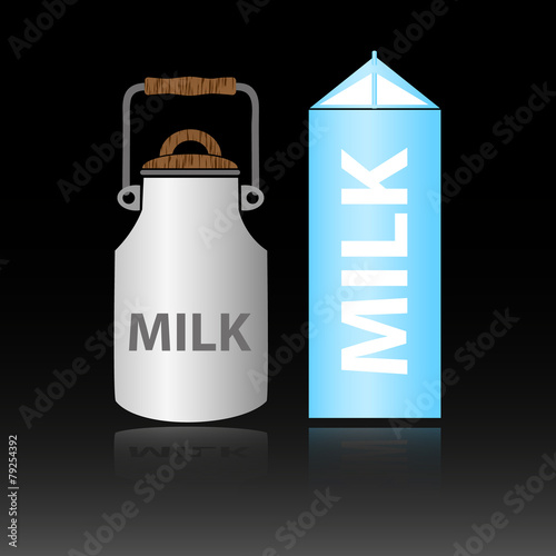 dairy product milk in two types of bottles eps10