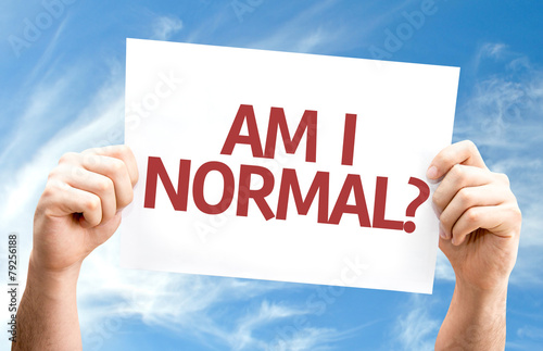 Am I Normal? card with sky background