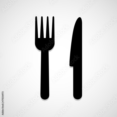 Knife and fork icon great for any use. Vector EPS10.