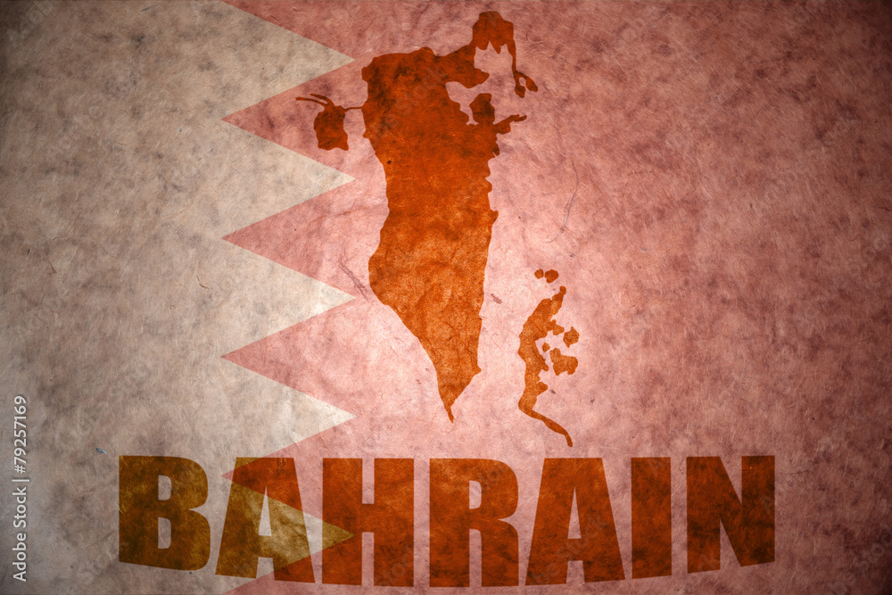 Naklejka premium bahrain vintage map