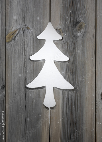 christmas tree motif in wooden shutter boards