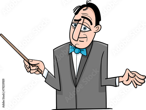 orchestra conductor cartoon illustration