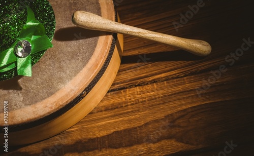 Traditional Irish bodhran and stick