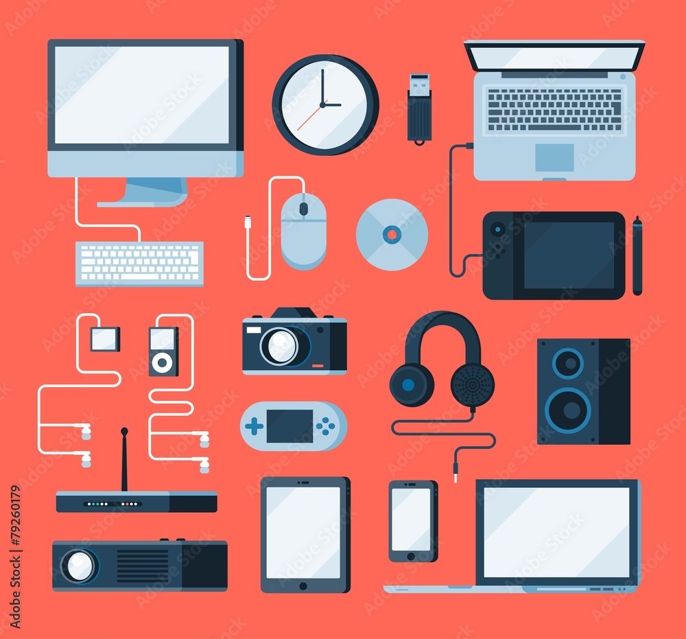 set of vector various devices set of vector various devices