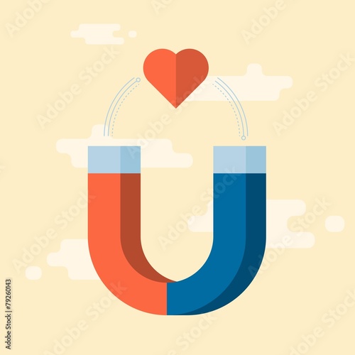 vector love attraction, concept illustration